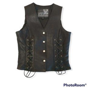 Women's Small S USA Bikers Dream Apparel Leather Vest Very Soft